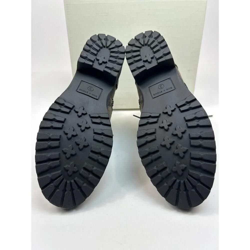 Sun + Stone Frankie Brown Combat Boots Size 3‎ M